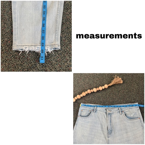 WILD FABLE Light Medium Wash Blue Straight Skinny Jeans Distressed Pants Sz 16 - Picture 16 of 16